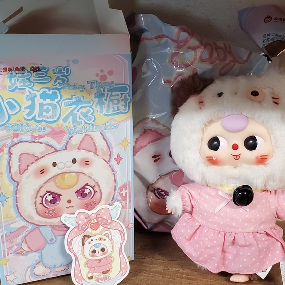 Baby Three Other - New Out Of Box Baby Three Kitten Wardrobe Pink Dress KITTEN